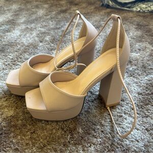 Elegant Nude Platform Heels